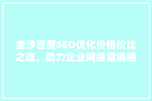 金沙百度SEO优化价格价比之选，助力企业网络营销腾飞