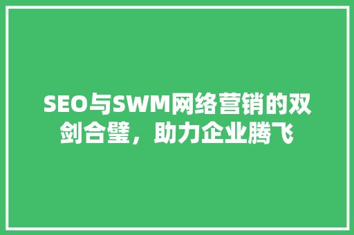 SEO与SWM网络营销的双剑合璧，助力企业腾飞