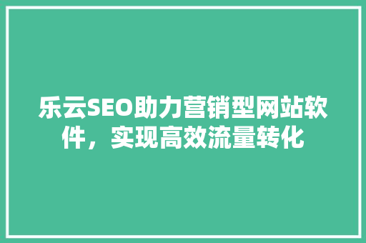 乐云SEO助力营销型网站软件，实现高效流量转化