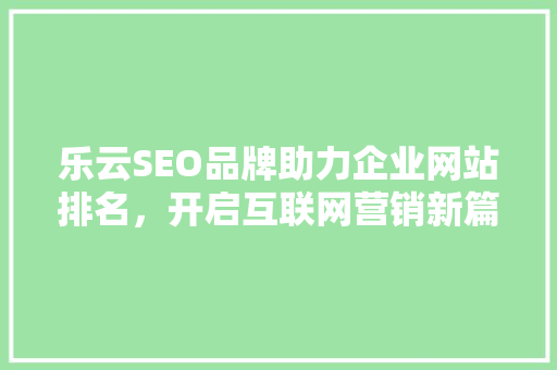 乐云SEO品牌助力企业网站排名，开启互联网营销新篇章