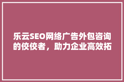 乐云SEO网络广告外包咨询的佼佼者，助力企业高效拓展市场