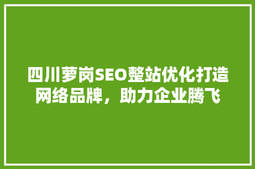 四川萝岗SEO整站优化打造网络品牌，助力企业腾飞