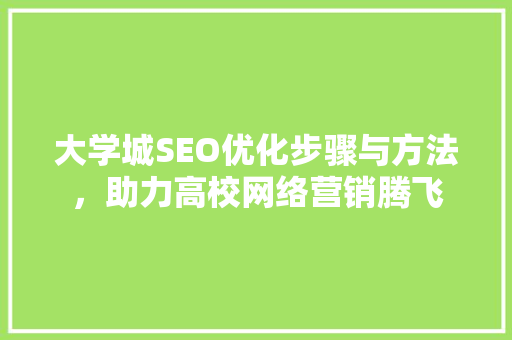 大学城SEO优化步骤与方法，助力高校网络营销腾飞