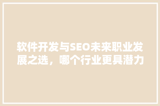 软件开发与SEO未来职业发展之选，哪个行业更具潜力