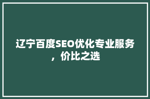 辽宁百度SEO优化专业服务，价比之选
