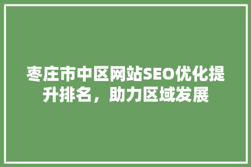 枣庄市中区网站SEO优化提升排名，助力区域发展