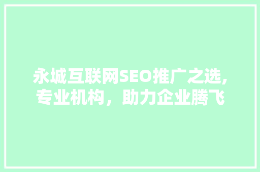 永城互联网SEO推广之选,专业机构，助力企业腾飞