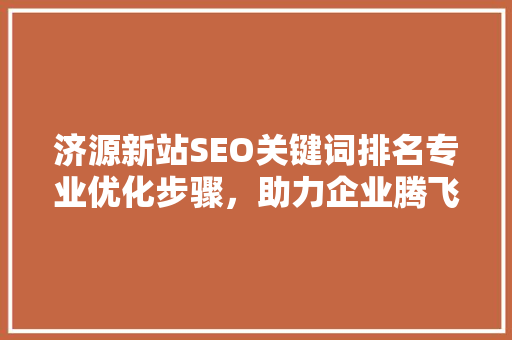 济源新站SEO关键词排名专业优化步骤，助力企业腾飞
