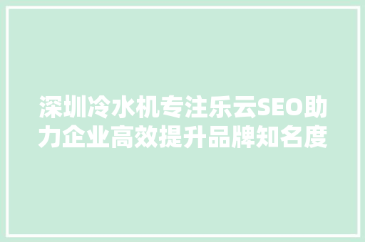深圳冷水机专注乐云SEO助力企业高效提升品牌知名度