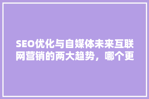 SEO优化与自媒体未来互联网营销的两大趋势，哪个更有前途  第1张