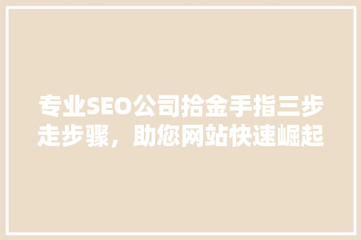 专业SEO公司拾金手指三步走步骤，助您网站快速崛起