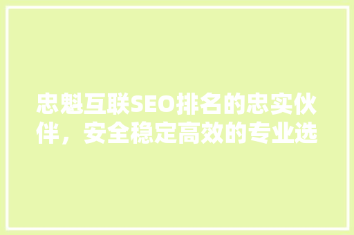 忠魁互联SEO排名的忠实伙伴，安全稳定高效的专业选择