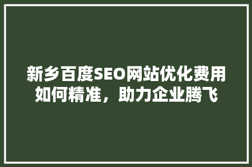 新乡百度SEO网站优化费用如何精准，助力企业腾飞