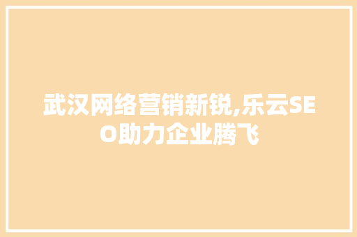 武汉网络营销新锐,乐云SEO助力企业腾飞
