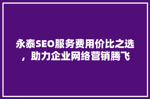 永泰SEO服务费用价比之选，助力企业网络营销腾飞