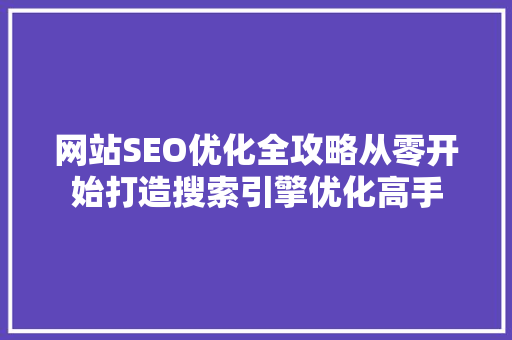 网站SEO优化全攻略从零开始打造搜索引擎优化高手