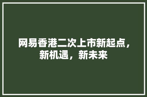 网易香港二次上市新起点，新机遇，新未来