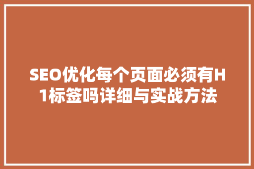 SEO优化每个页面必须有H1标签吗详细与实战方法