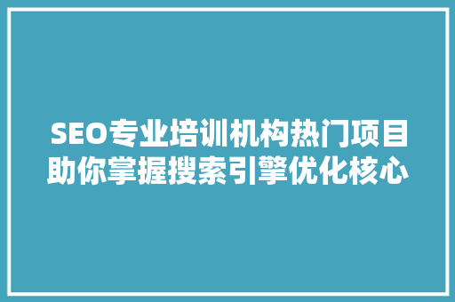 SEO专业培训机构热门项目助你掌握搜索引擎优化核心技术