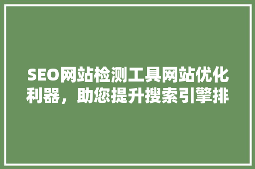 SEO网站检测工具网站优化利器，助您提升搜索引擎排名