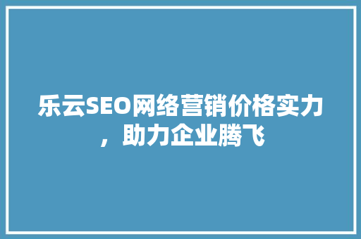 乐云SEO网络营销价格实力，助力企业腾飞