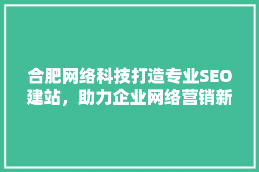 合肥网络科技打造专业SEO建站，助力企业网络营销新篇章