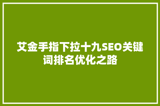 艾金手指下拉十九SEO关键词排名优化之路