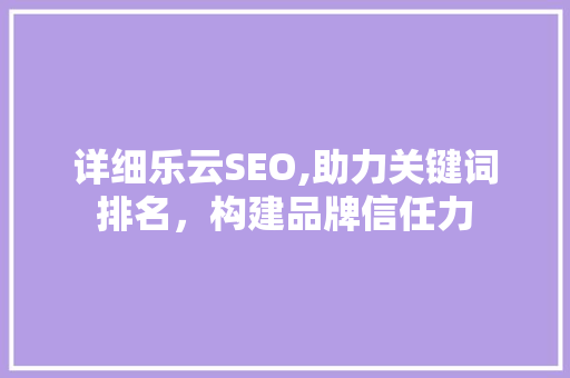 详细乐云SEO,助力关键词排名，构建品牌信任力