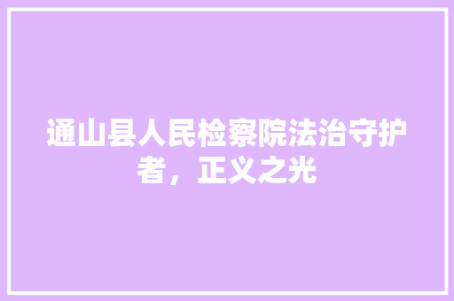 通山县人民检察院法治守护者，正义之光
