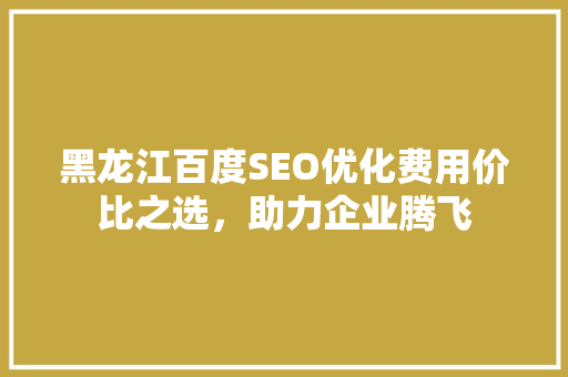 黑龙江百度SEO优化费用价比之选，助力企业腾飞