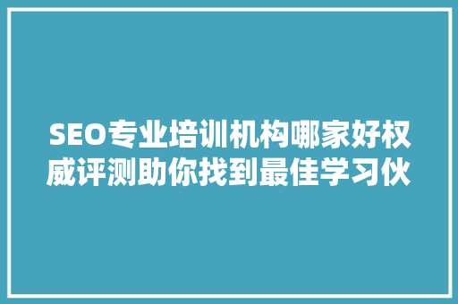 SEO专业培训机构哪家好权威评测助你找到最佳学习伙伴