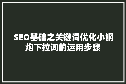 SEO基础之关键词优化小钢炮下拉词的运用步骤