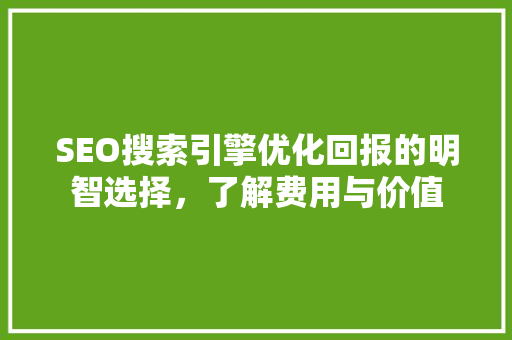 SEO搜索引擎优化回报的明智选择，了解费用与价值