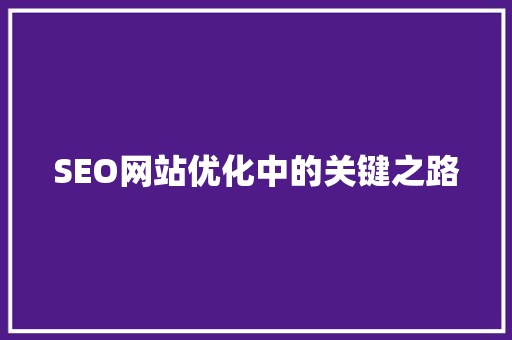 SEO网站优化中的关键之路