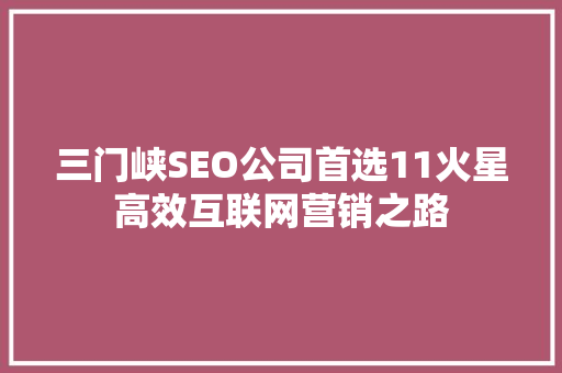 三门峡SEO公司首选11火星高效互联网营销之路