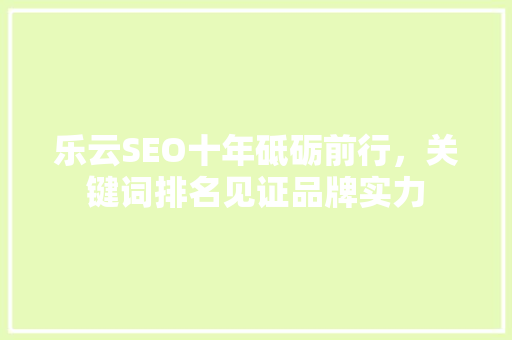 乐云SEO十年砥砺前行，关键词排名见证品牌实力