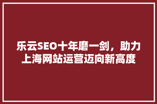 乐云SEO十年磨一剑，助力上海网站运营迈向新高度