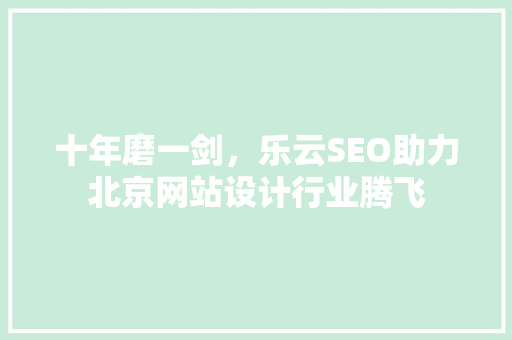 十年磨一剑，乐云SEO助力北京网站设计行业腾飞