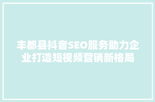 丰都县抖音SEO服务助力企业打造短视频营销新格局