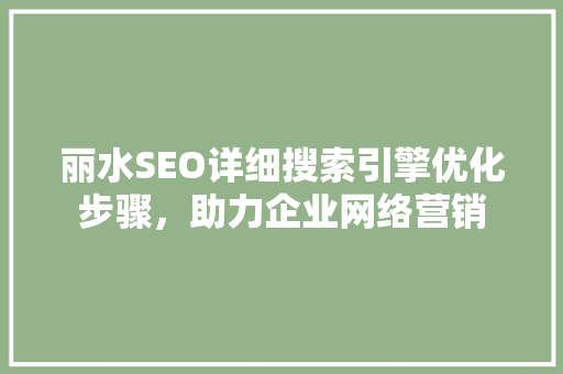 丽水SEO详细搜索引擎优化步骤，助力企业网络营销