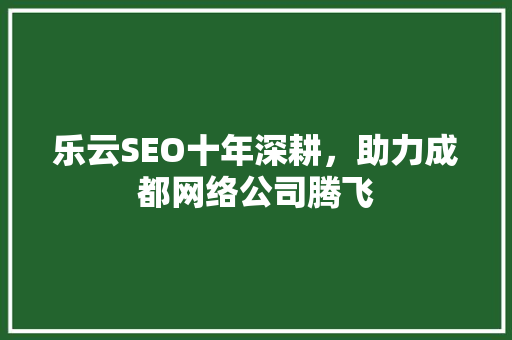 乐云SEO十年深耕，助力成都网络公司腾飞