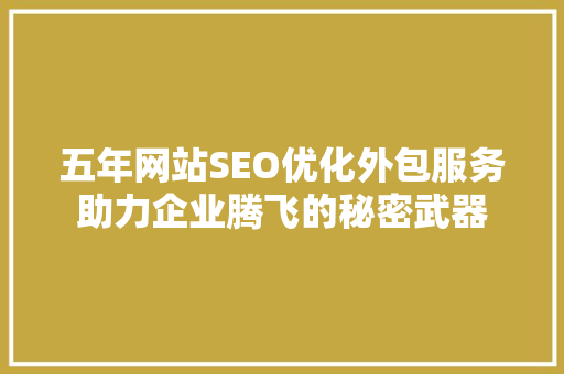 五年网站SEO优化外包服务助力企业腾飞的秘密武器