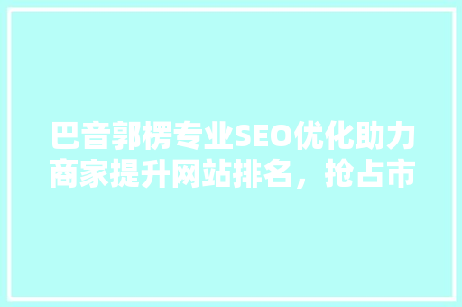 巴音郭楞专业SEO优化助力商家提升网站排名，抢占市场先机