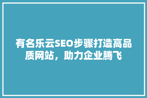 有名乐云SEO步骤打造高品质网站，助力企业腾飞