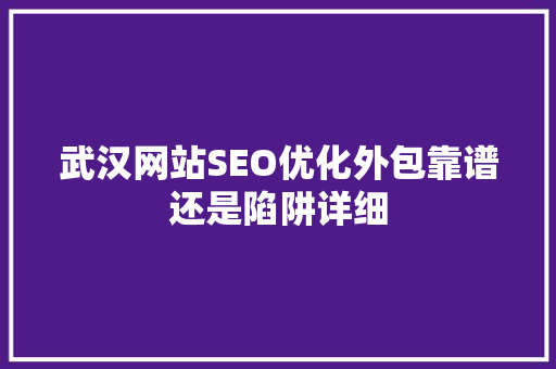 武汉网站SEO优化外包靠谱还是陷阱详细