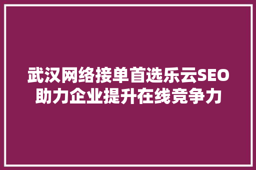 武汉网络接单首选乐云SEO助力企业提升在线竞争力