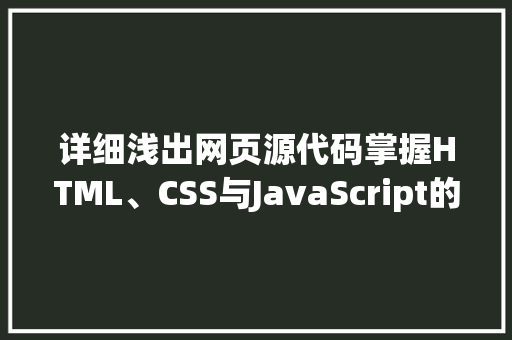 详细浅出网页源代码掌握HTML、CSS与JavaScript的奥秘