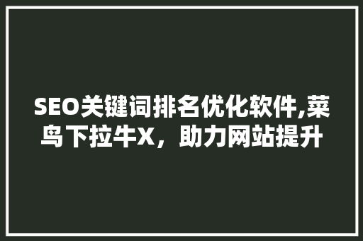 SEO关键词排名优化软件,菜鸟下拉牛X，助力网站提升流量