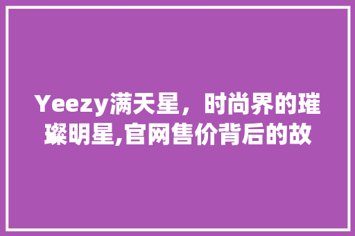 Yeezy满天星，时尚界的璀璨明星,官网售价背后的故事
