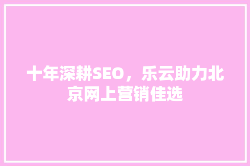 十年深耕SEO，乐云助力北京网上营销佳选
